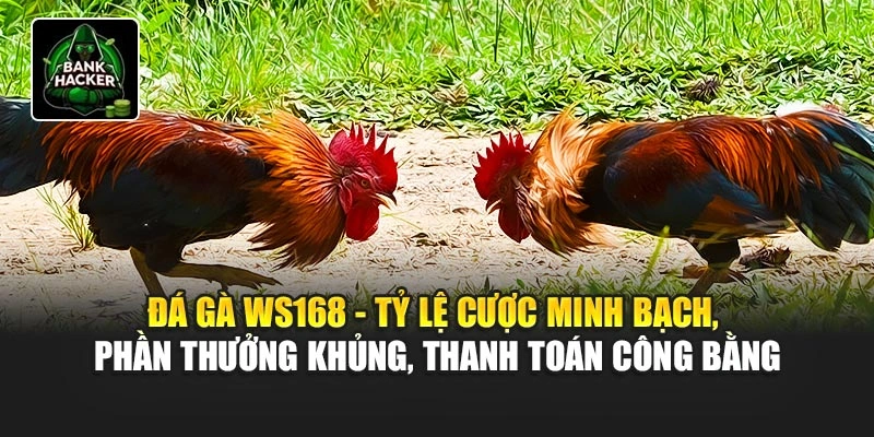 Đá gà WS168 - Tỷ lệ cược minh bạch, phần thưởng khủng, thanh toán công bằng